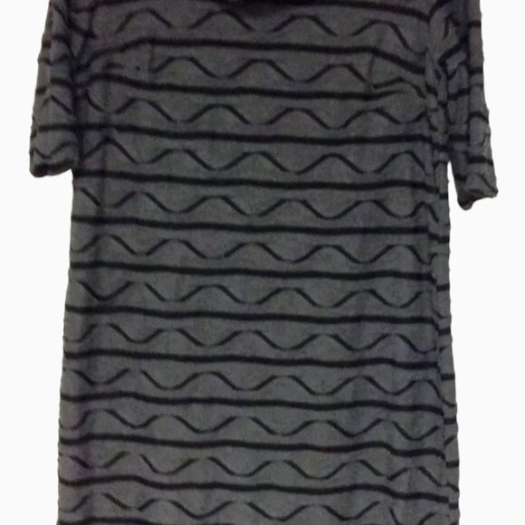 NWT New Directions Textured Sweater Dress Scarf Gray Black Size 14 - Picture 2 of 7